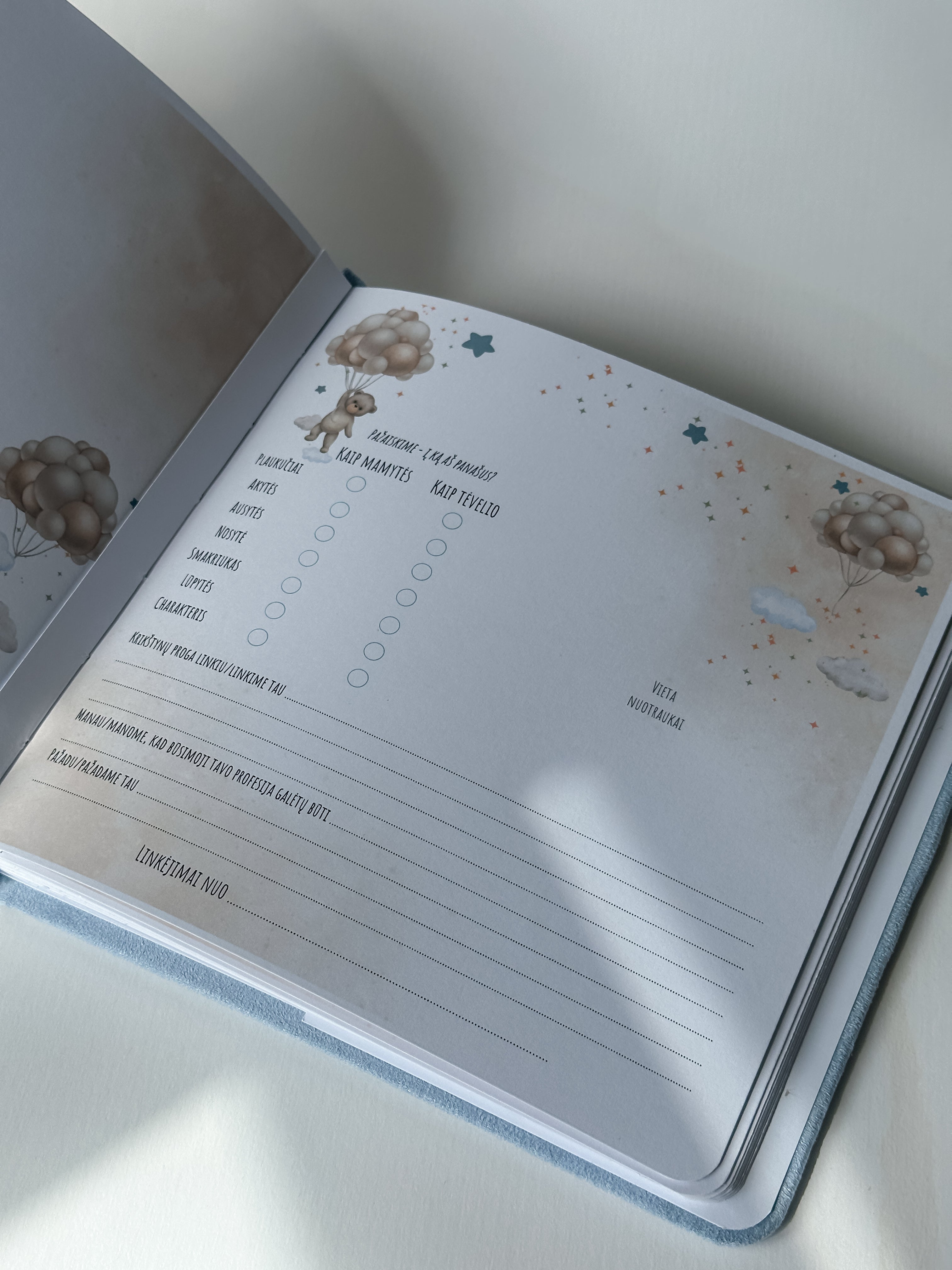 Krikštynų linkėjimų knyga “Teddy love"